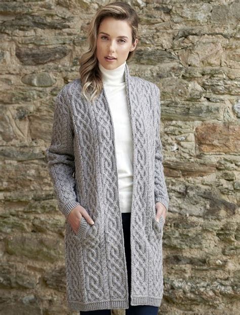 ladies plated aran cable knit coat knitted coat ladies cardigan knitting patterns cable knit