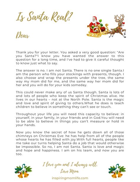 Is Santa Real A Letter Explaining Santa Claus To Your Kids