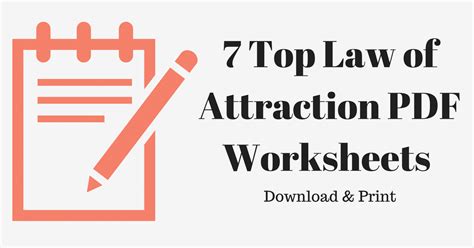 7 Free Law Of Attraction Pdf Worksheets To Download And Print