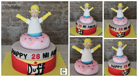 The Simpsons Party Ideas The Simpsons Cake Ideas Homer Simpson Cake Pastel De Fondant De