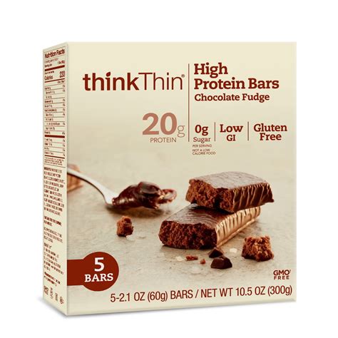 Thinkthink High Protein Bar Chocolate Fudge 20g Protein 5 Ct