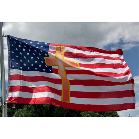 American Christian Flag Usa Flag With Cross 3 X 5 Ft