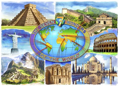 We all know about the seven wonders of the ancient world, but since many of them have disappeared into the sands of time, it makes sense to monuments that were too recent or those that required considerable repair were not considered. Seven Wonders of the World - Canvas Print & Canvas Art ...