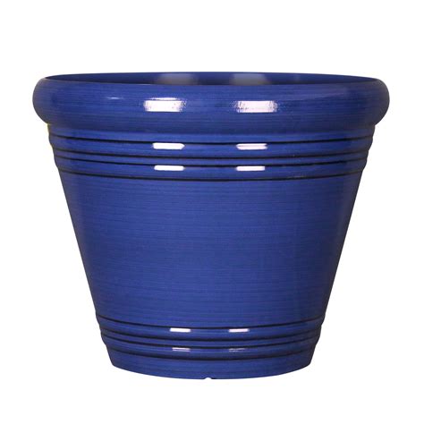 Style Selections 1649 In W X 1446 In H Falerno Blue Resin Planter Plc1618bbf Resin