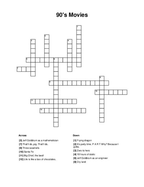 Movie Crossword Crossword Crossword Puzzle Printable Crossword Puzzles