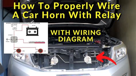 How To Properly Wire A Car Horn With Relay And Fuse Youtube