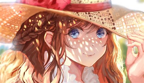 Brown Hair Anime Girl Smiling Anime Wallpaper Hd
