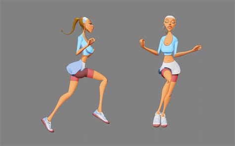 Funny 2d Woman Fast Walk Cycle Animation  32