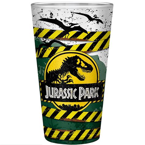 Large Jurassic Park Drinking Glass Happy Piranha