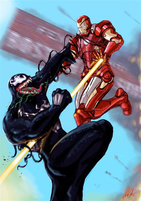 Iron Man Vs Venom Commission By Johnosborne On Deviantart Man Vs