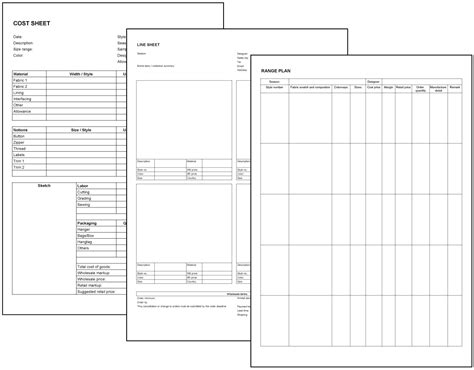 Garment Specification Sheet Template Master Template