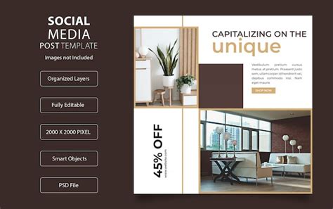 Premium Psd Interior Design Social Media Post Template