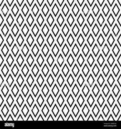 Seamless Pattern With Black Line Rhombus Ethnic Symmetric Background