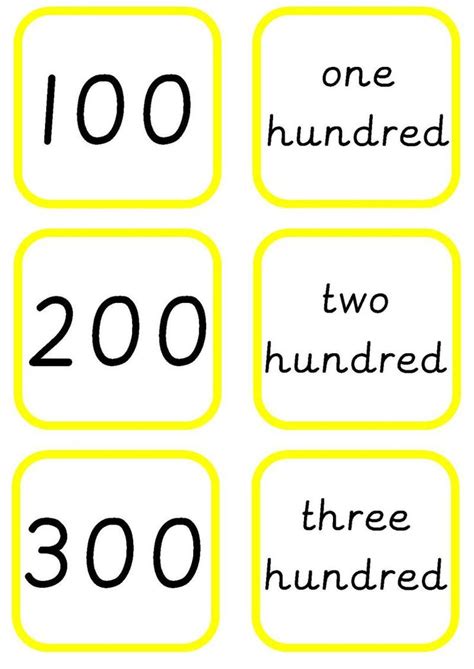 Number Words To 1000 Printable