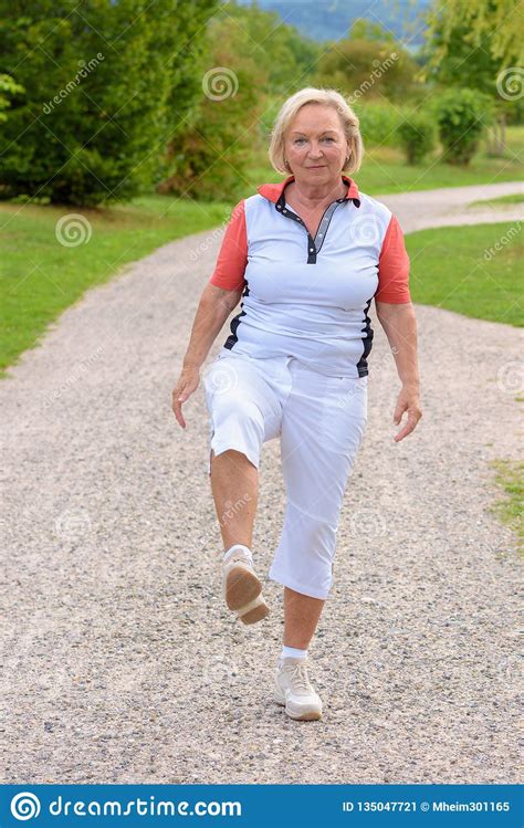 Sporty Elderly Woman Doing Sport Exercises Stock Image Image Of