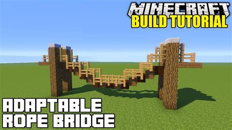 Minecraft How To Build A Hanging Rope Bridge Tutorial Simple Easy