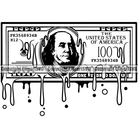 100 Hundred Dollar Bill Drip Dripping Paper Money Cash Rich Etsy Dollar Bill Sign Art
