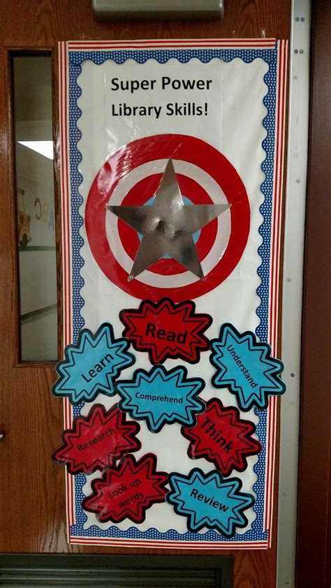 Super Hero Bulletin Board Super Power Library Skills Superheroes