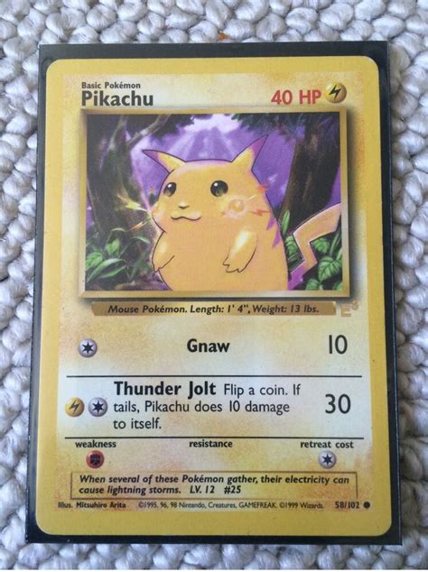 Hope we get some big numbers. 1999 Pikachu 58/102 yellow cheeks limited edition E3 card!!! | eBay