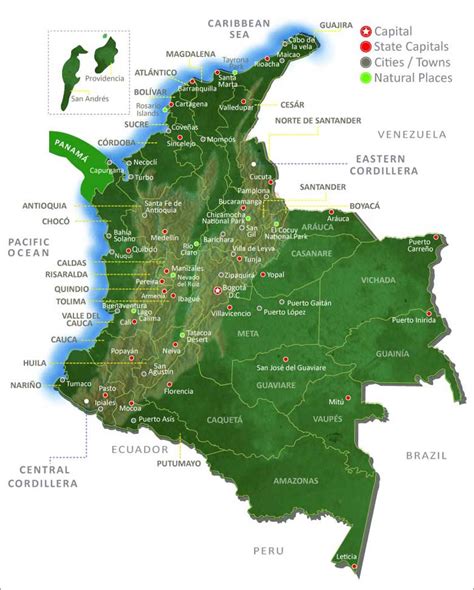Map Of Colombia Colombia Travel Guide