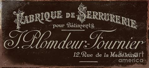 Vintage French Typography Script Sign Painting By Mindy Sommers Fine