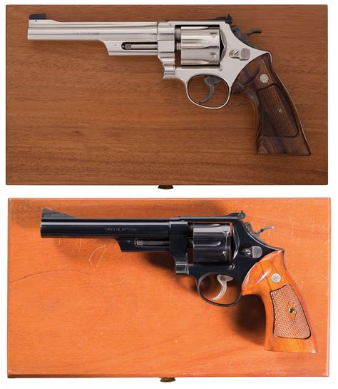 Two Smith And Wesson Double Action Revolvers With Cases Rock Island Auction