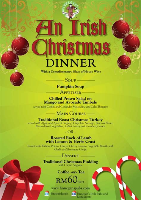 What's in a christmas dinner in ireland? Food Street: Finnegan's Irish Pub & Restaurant Straits Quay Irish Christmas Dinner