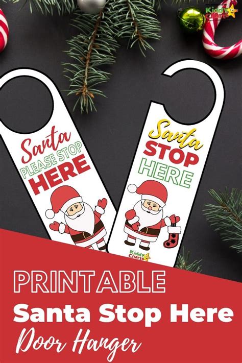 Printable Santa Stop Here Christmas Door Hanger