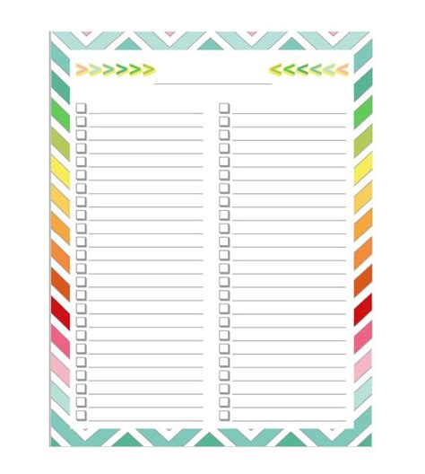 Free Printable Blank Checklist Template Printable Templates