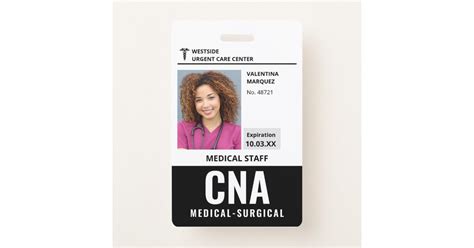 Certified Nursing Assistant Cna Id Photo Badge Zazzle