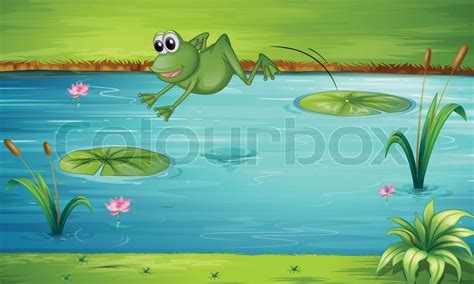 A Frog Jumping Stock Vector Colourbox