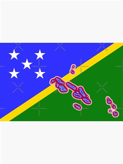 Solomon Islands Flag With Map Of The Solomon Islands Sticker For Sale By Havocgirl Redbubble