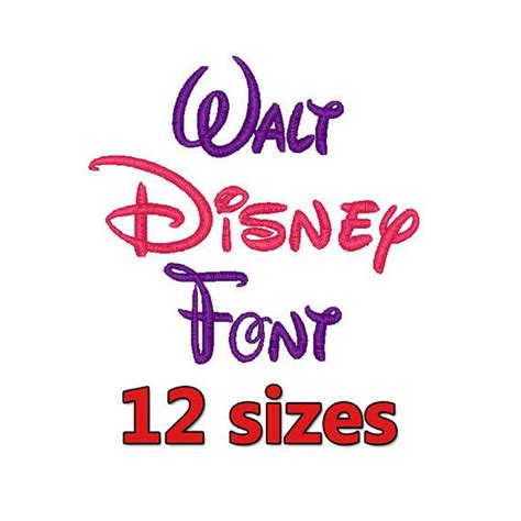 12 Sizes Disney Font Monogram Embroidery Three Alphbet Machine