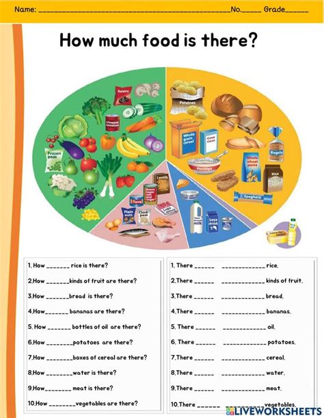 How Much Food Is There Interactive Worksheet English Words English