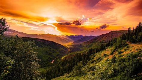 Mountain Valley At Sunrise Wallpapers Wallpaper Cave