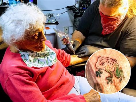 103 Year Old Woman Gets Her First Tattoo