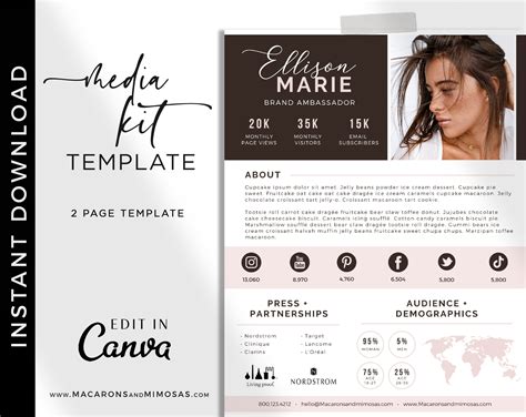 Paper And Party Supplies Templates Instagram Influencer One Page