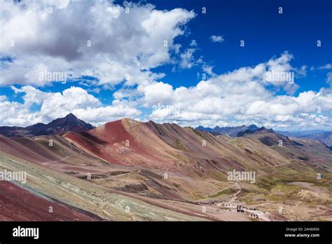 Rainbow Mountains Of Peru Peruvian Andes Ausangate Mountain Stock