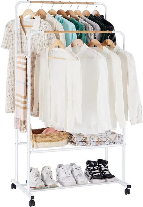 Buy Youdenova White Clothes Rack Rolling Clothing Rack On Wheels
