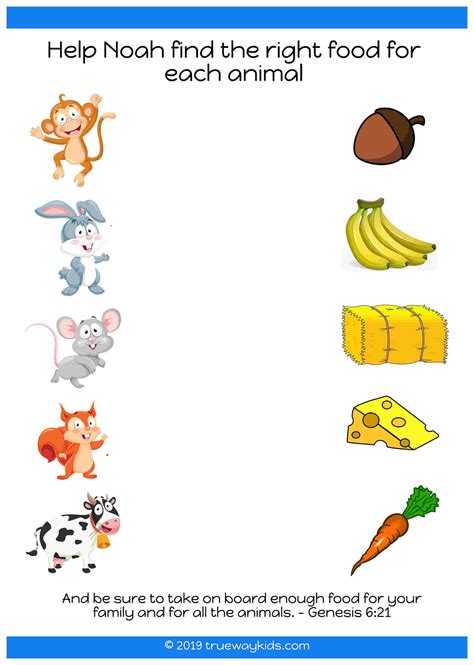 Download Food and Animals Worksheet. - Preschool-Kindergarten