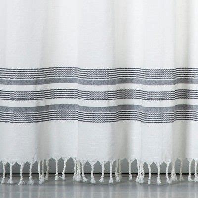 Browse a wide selection of shower curtains for sale, including extra long, hookless and fabric shower curtain designs in dozens of unique styles. Stripe Fringe Shower Curtain White/Gray - Threshold ...