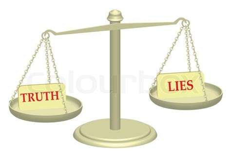 Truth And Lies On Justice Scales Illustration Stock Photo Colourbox