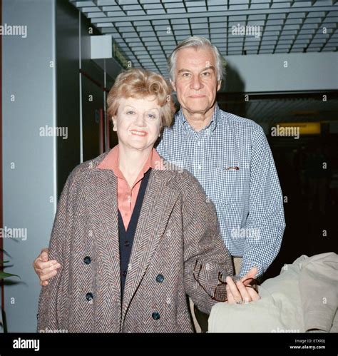 Angela Lansbury And Husband Peter Shaw At London Airport 13th March