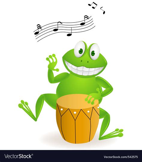 Frog Playing Drum Royalty Free Vector Image Vectorstock