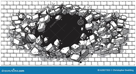 Break Hole In Brick Wall Destruction Template Transparent Background