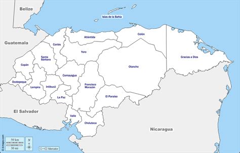 Honduras Mapa Gratuito Mapa Mudo Gratuito Mapa En Blanco Gratuito