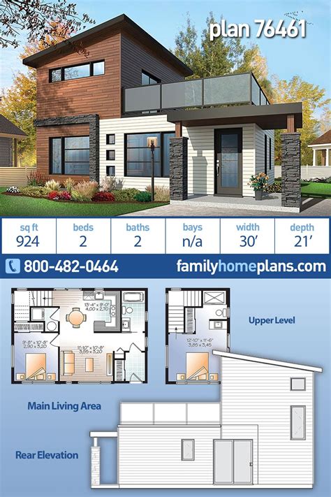 Modern Style House Plan 76461 With 2 Bed 2 Bath Modern House Floor