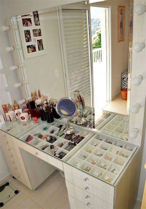 Makeup room decor makeup rooms room ideas bedroom bedroom decor cosy bedroom bedroom lighting master bedroom makeup storage organization bedroom organization. 50+ Cool Makeup Storage Ideas That Will Save Your Time ...