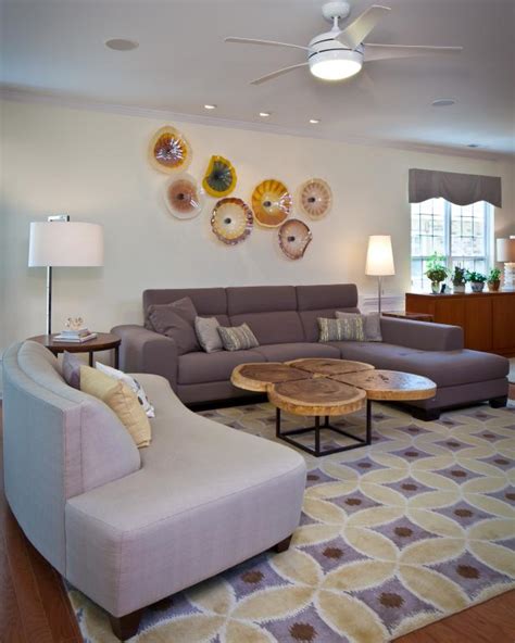 Colorful Glass Wall Art In Modern Living Room Hgtv