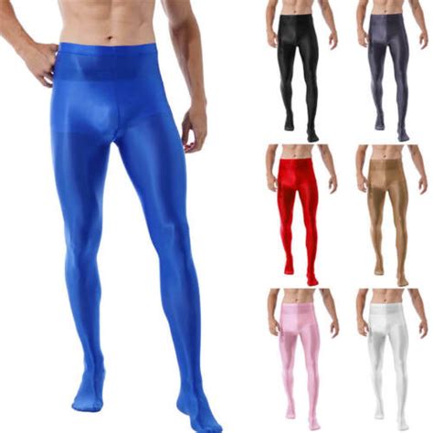 men silky shiny glossy pantyhose sports stretch stockings sheer tights underwear ebay